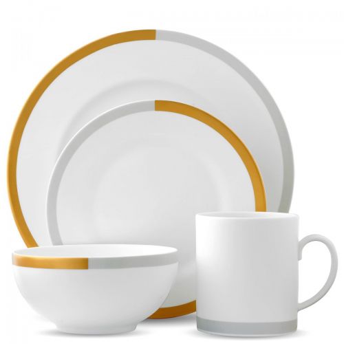  Wedgwood Vera Castillon GoldGray 4-Piece Setting