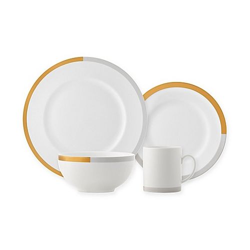  Wedgwood Vera Castillon GoldGray 4-Piece Setting