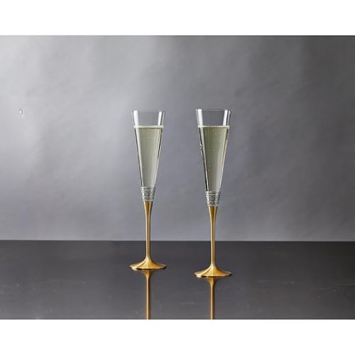  Wedgwood Vera Wang With Love Gold Toasting Flute Pair