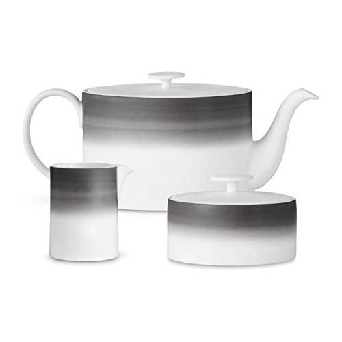  Wedgwood Vera Degradee Teapot Creamer and Sugar, 3 piece set, Gray