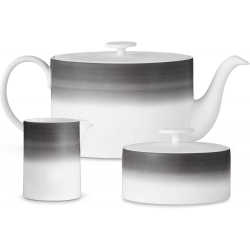  Wedgwood Vera Degradee Teapot Creamer and Sugar, 3 piece set, Gray