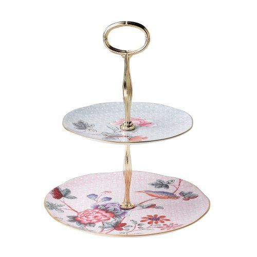  Wedgwood Cuckoo Cake Stand 2 Tier, Multi