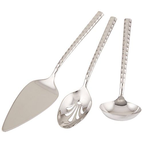  Wedgwood Vera Pagoda 3 Piece Serving Set, Silver