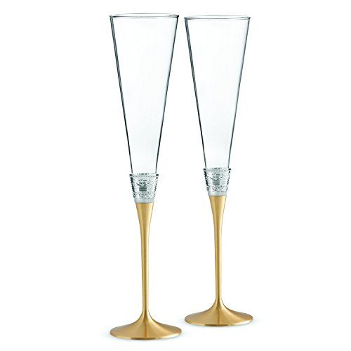  Wedgwood Vera Wang with Love Toasting Flute Pair, Gold