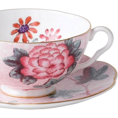  Wedgwood Harlequin Cuckoo Tea Story Teacup and Saucer, Pink