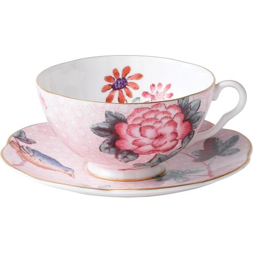  Wedgwood Harlequin Cuckoo Tea Story Teacup and Saucer, Pink