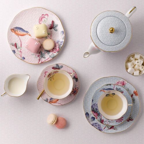  Wedgwood Harlequin Cuckoo Tea Story Teacup and Saucer, Pink