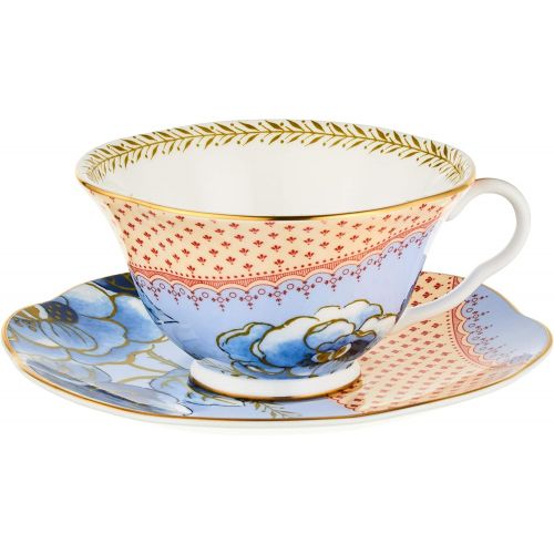  Wedgwood Butterfly Bloom Teacup & Saucer Set Blue Peony teacup and saucer, 2 Piece