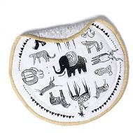 Visit the Wee Gallery Store Wee Gallery, Safari Play Mat, Organic Cotton Muslin Mat for Baby, 40-inch Diameter