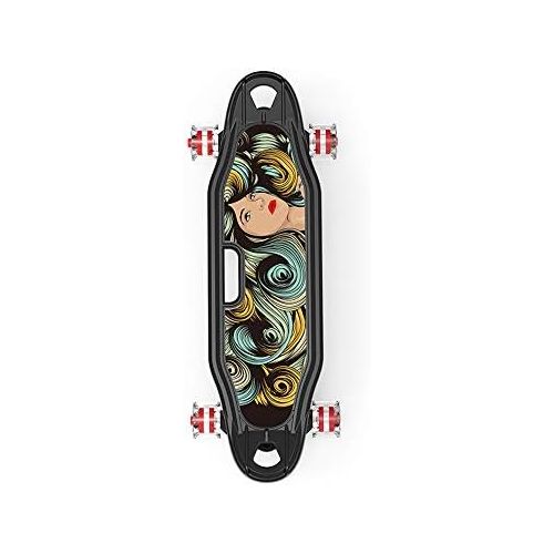  WeeLion Klassisches Kunststoff-Mini-Cruiser-Skateboard, hochwertiges Kunststoffdeck fuer Erwachsene, helle Farben, hochwertige Komponenten (57,5 * 24,5 * 14,5 cm)