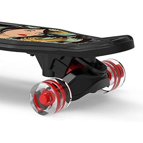  WeeLion Klassisches Kunststoff-Mini-Cruiser-Skateboard, hochwertiges Kunststoffdeck fuer Erwachsene, helle Farben, hochwertige Komponenten (57,5 * 24,5 * 14,5 cm)