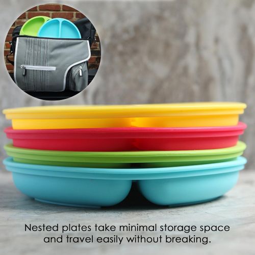  WeeSprout 100% Silicone Plates for Toddlers | 3 Pc Set | Divided Baby Plates | Non-Toxic, BPA Free & FDA/LFGB...