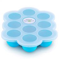 [아마존베스트]Silicone Baby Food Freezer Tray with Clip-on Lid by WeeSprout - Perfect Storage Container for...