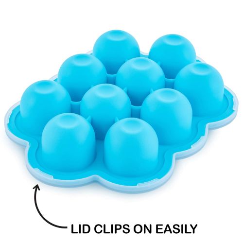  [아마존베스트]Silicone Baby Food Freezer Tray with Clip-on Lid by WeeSprout - Perfect Storage Container for...