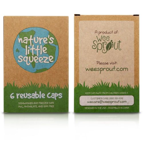  [아마존베스트]WeeSprout Replacement Caps for Reusable Food Pouches, 6 Count