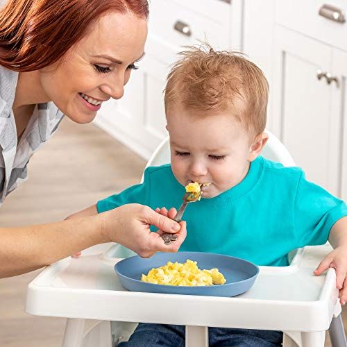  [아마존베스트]WeeSprout WEESPROUT Bamboo Toddler Plates - 4 pc Set (8” x 8” x 1”) - Best Eco-Friendly Dinnerware Plate Pack for...