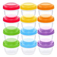 WeeSprout Leakproof Baby Food Storage - 12 Container Set, Small Plastic Containers with Lids, Lock in Freshness, Nutrients, & Flavor, Freezer & Dishwasher Friendly, 4oz Snack Conta