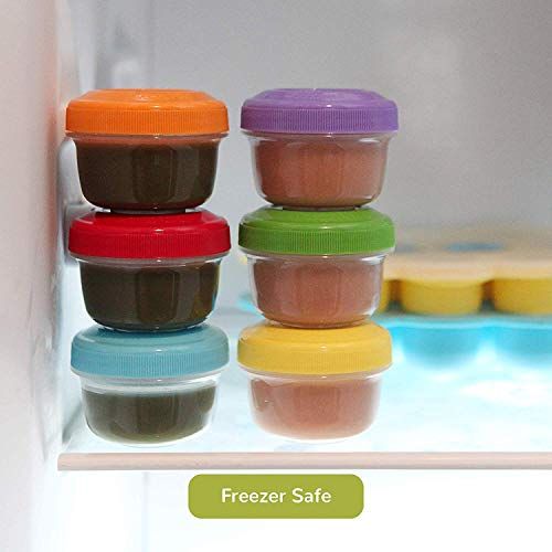  WeeSprout Leakproof Baby Food Storage - 12 Container Set, Small Plastic Containers with Lids, Lock in Freshness, Nutrients, & Flavor, Freezer & Dishwasher Friendly, 4oz Snack Conta