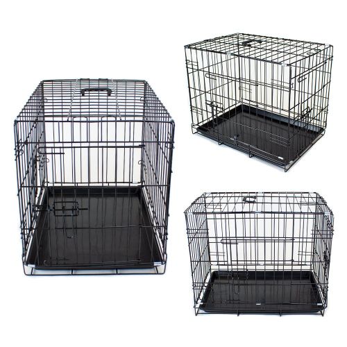  Folding Metal Pet Crate with Removable Liner by Weebo Pets