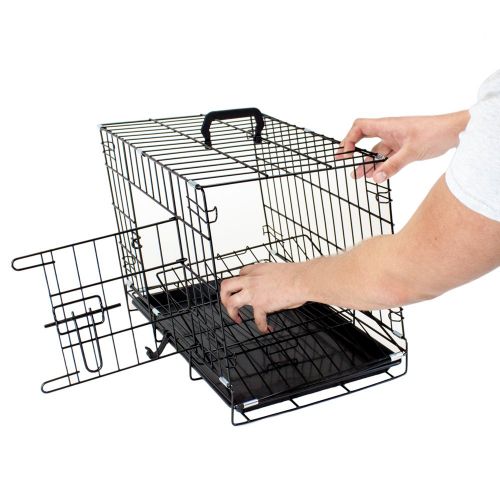  Folding Metal Pet Crate with Removable Liner by Weebo Pets