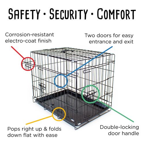  Folding Metal Pet Crate with Removable Liner by Weebo Pets