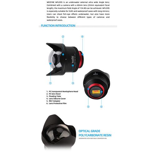  Weefine Underwater Wide-Angle Conversion Lens (M67, 60mm)