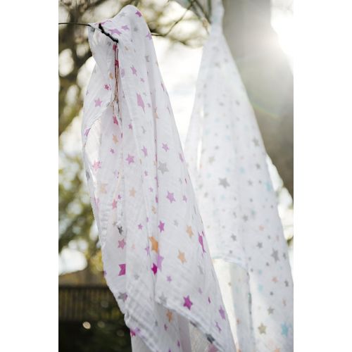  Weegoamigo Baby Muslin Swaddle Blanket - Twinkle Pink