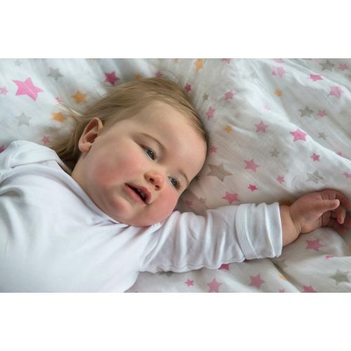  Weegoamigo Baby Muslin Swaddle Blanket - Twinkle Pink