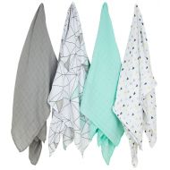 Weegoamigo Baby Muslin Swaddle Blanket 4 Pack - Six Degrees, Multi