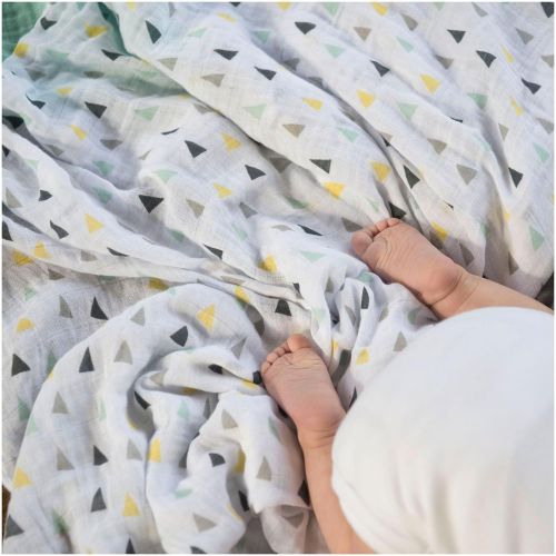  Weegoamigo Baby Muslin Swaddle Blanket 4 Pack - Six Degrees, Multi