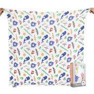 Weegoamigo Baby Muslin Swaddle Blanket - Tummy Time, Blue