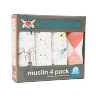 Weegoamigo Baby Muslin Swaddle Blanket 4 Pack - Big Top, Multi