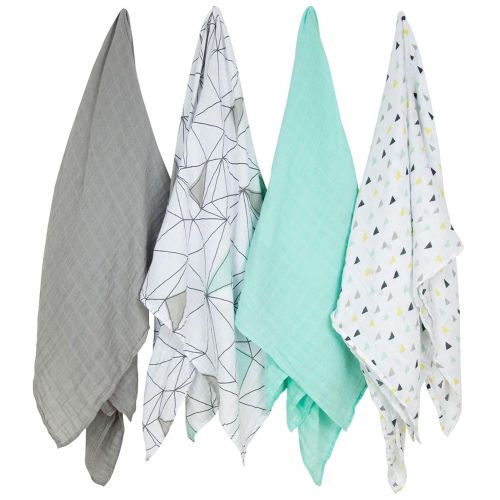  Weegoamigo Baby Muslin Swaddle Blanket 4 Pack - Six Degrees, Multi