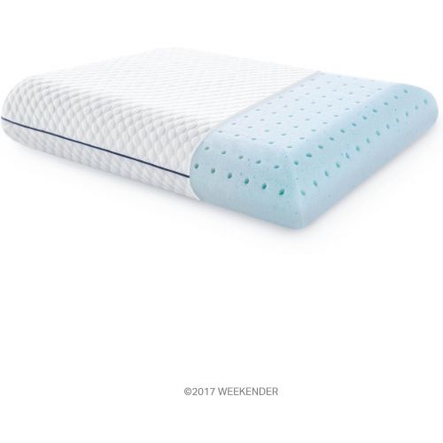  WEEKENDER Ventilated Gel Memory Foam Pillow - Washable Cover - Queen Size