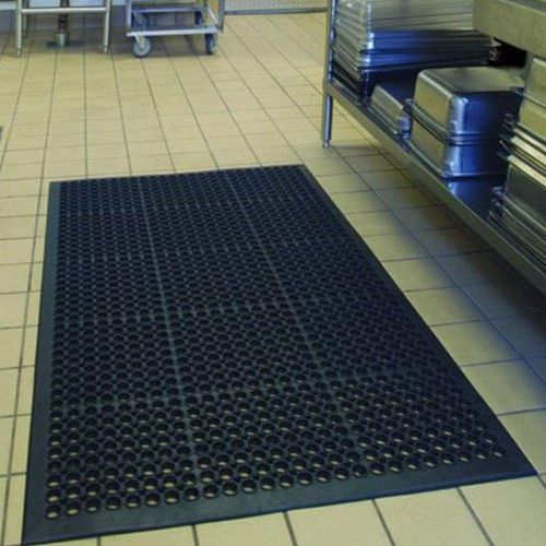  Weelongha 36 x 60 Heavy-Duty Black Commercial Anti-Fatigue Floor Mat Outdoor Indoor Kitchen X Comfort Rug Rubber cart Drainage Excellent Safe Bathroom Home Warehouse Bar Restaurant