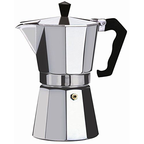  Wees Beyond 7526-09 Brew-Fresh Aluminum Espresso Maker, 9 Cup, Silver