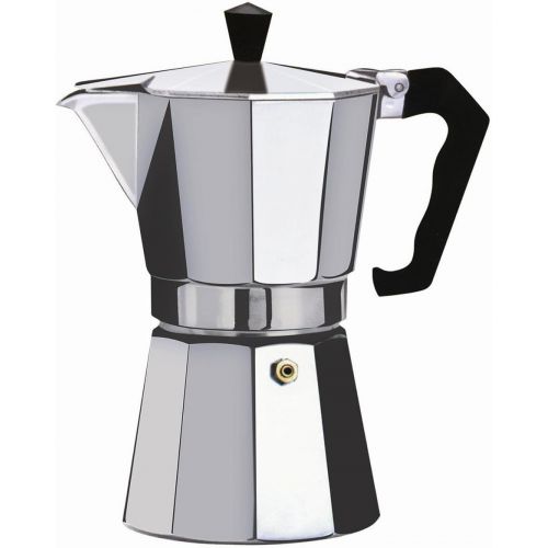  Wees Beyond 7526-09 Brew-Fresh Aluminum Espresso Maker, 9 Cup, Silver