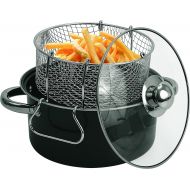 /Wees Beyond 6833-05 Carbon Steel Non-Stick Deep Fryer Set, 4.5 quart, Black