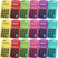 Pocket Size Calculator 8 Digit Display Basic Calculator Solar Battery Dual Power Mini Calculator for Desktop Home Office School Students Kids, 6 Colors (18 Pieces)