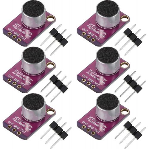  Weewooday 6 Pieces Electret Microphone Amplifier Module MAX4466 Adjustable Gain Blue Breakout Board