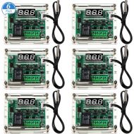 [아마존베스트]Weewooday 6 Pieces W1209 with Case 12V DC Digital Temperature Controller Board Micro Digital Thermostat -50-110 Degrees Celsius Electronic Temp Control Module Switch with Waterproo