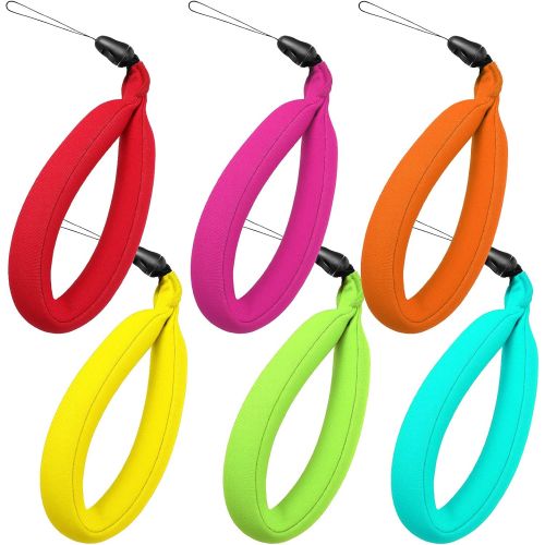  Weewooday 6 Pieces Waterproof Camera Float Universal Floating Wrist Strap Camera Foam Floating Band Lightweight Floating Wristband for Camera, Cell Phone, Waterproof Bag, 6 Colors