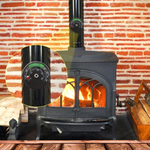  Weewooday Magnetic Stove Thermometer Fire Stove Pipe Thermometer Gauge for Wood Log Chimney Pipe Oven Temperature Meter(1 Piece)