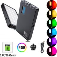 [아마존 핫딜] Weeylite [Upgrade] RGB LED Video Light, Portable Mini Rechargeable LED On Camera Light for Photography Camcorder Shooting with Dimmable 2500-8500K 360° Full Color 8 Modes Built-in Battery A