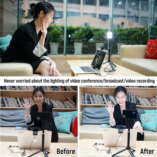  Weeylite Upgraded RGB LED Video Light, Full Color LED Camera Light with Portable Tripod Phone Holder, 2500-8500K Photography Lights Panel for Video Conference RGB Lighting Photoshoot Zoom C