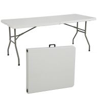 Wegi King Folding Table Portable Multipurpose Rectangle Square Table Conference Table Plastic Dining Table Party Garden Camp Indoor Outdoor Picnic Dining Camping Meeting Banquet White