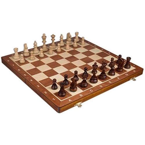  Wegiel Handmade European Professional Tournament Chess Set With Wood Case - Hand Carved Wood Chess Pieces & Storage Box To Store All The Piece