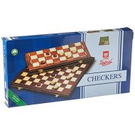Wegiel Checkers Set in Folding Wooden Case - 100 Playing Field - 15-1/2