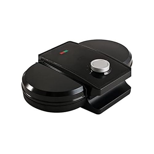  [아마존베스트]Weg-ist-weg.com MIA ProKitchen Double Waffle Iron Waffle Maker for 2 Classic Hearts Waffles 15 cm / 1300 W / Adjustable Browning Degrees / Black / Includes 2 x Waffle Baking Mix 250 g