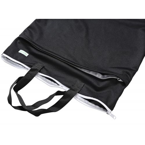  [아마존베스트]Wegreeco Reusable Hanging Wet Dry Cloth Diaper Bag (1 Pack, Black)